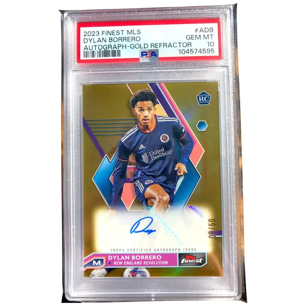 2023 Topps Finest MLS Auto Gold Refractor ADB Dylan Borrero Revolution /50 PSA10